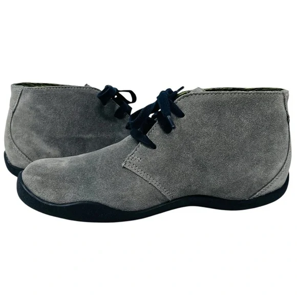 KURU Gray Suede Chukka Boots with Navy Laces - Picture 2 of 10